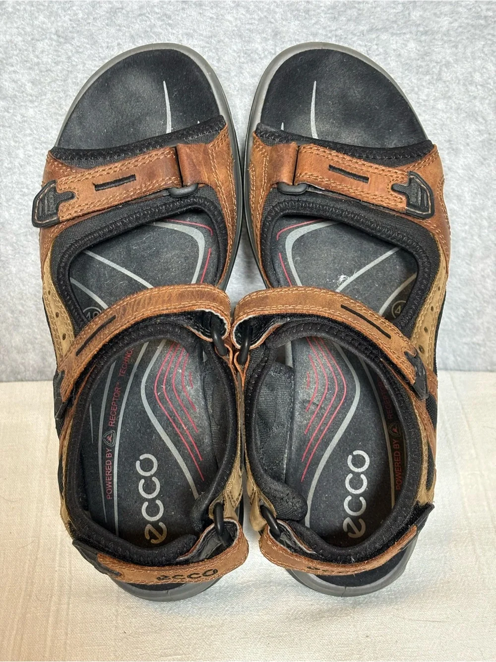 ECCO Offroad Yucatan Sport Leather Sandal-Bison/Mineral/Black-Women Size 40/US 9
